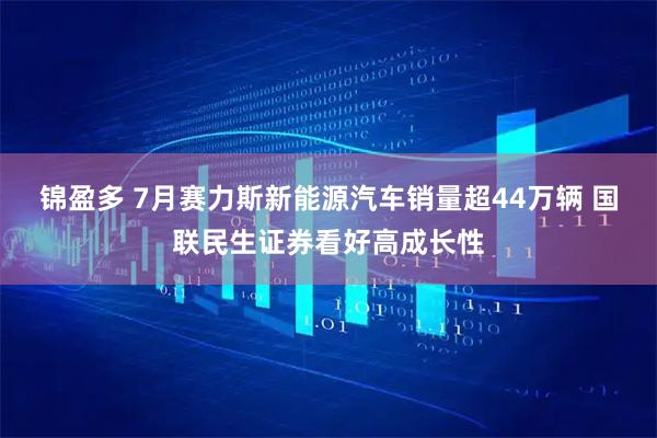 锦盈多 7月赛力斯新能源汽车销量超44万辆 国联民生证券看好高成长性